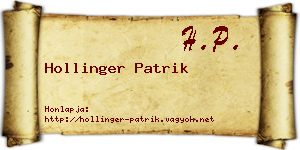 Hollinger Patrik névjegykártya